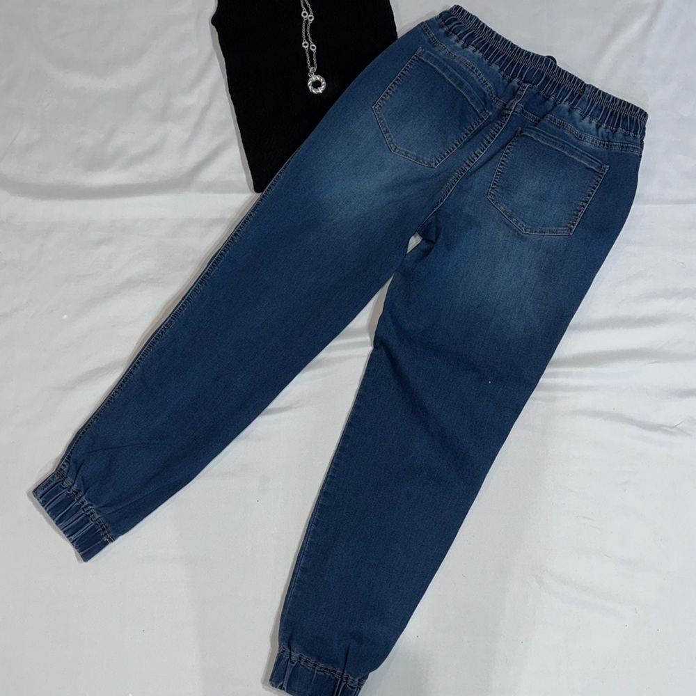 Blue Denim Jogger Pants - Picture 2 of 4